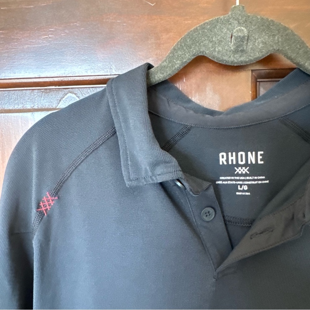 RHONE Black Men's Performance Polo